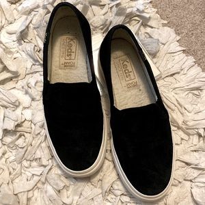 KEDS Double Decker Sneaker. Black seude and sherpa lined. Great condition!